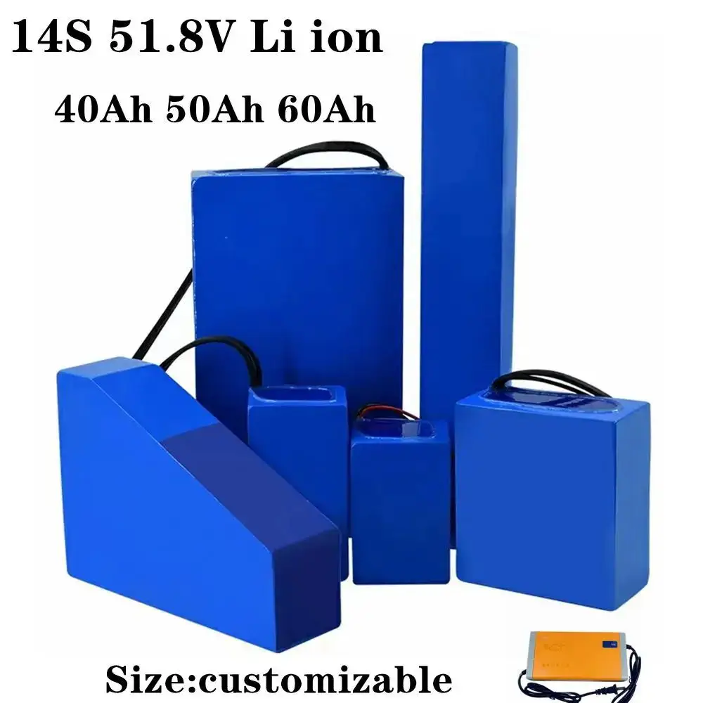 

14S 51.8V 48v 40ah 50ah 60ah Lithium ion battery with bms for Efoil surfboard surfing board entertainment Sea Scooter hydrofoil