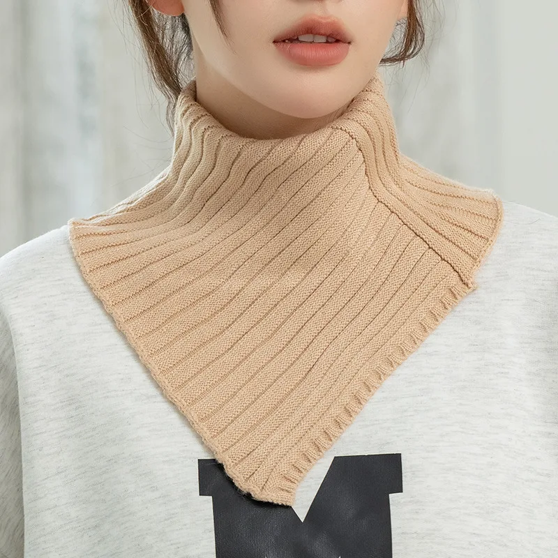 Autumn Winter New Knitted Neck Set Korean Versatile Solid Warm Neck Protection Elastic Knitted False Sweater Neck High Collar