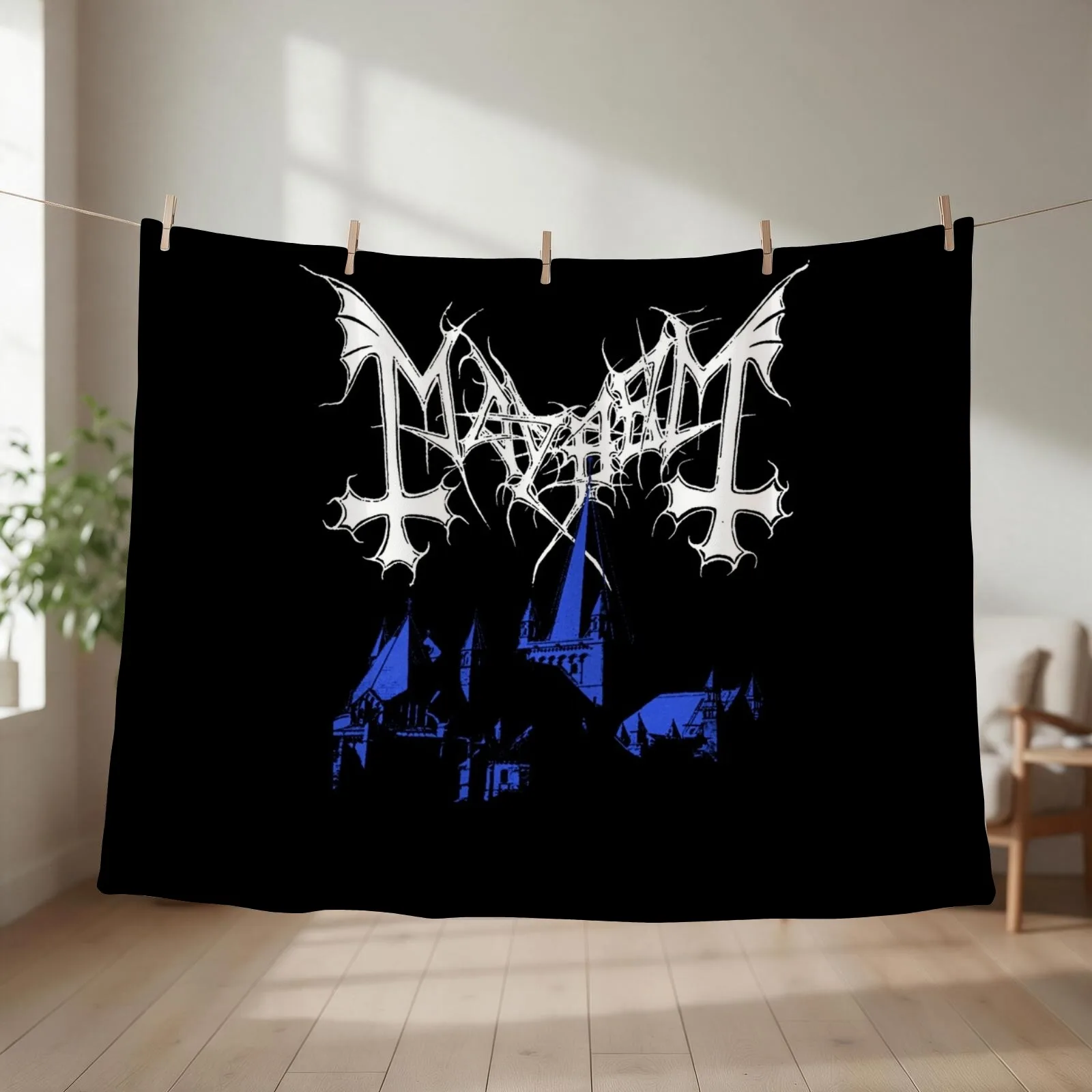 Mayhem - Norway Band - Original Logo - Fanart De Mysteriis Dom Sathanas Throw Blanket