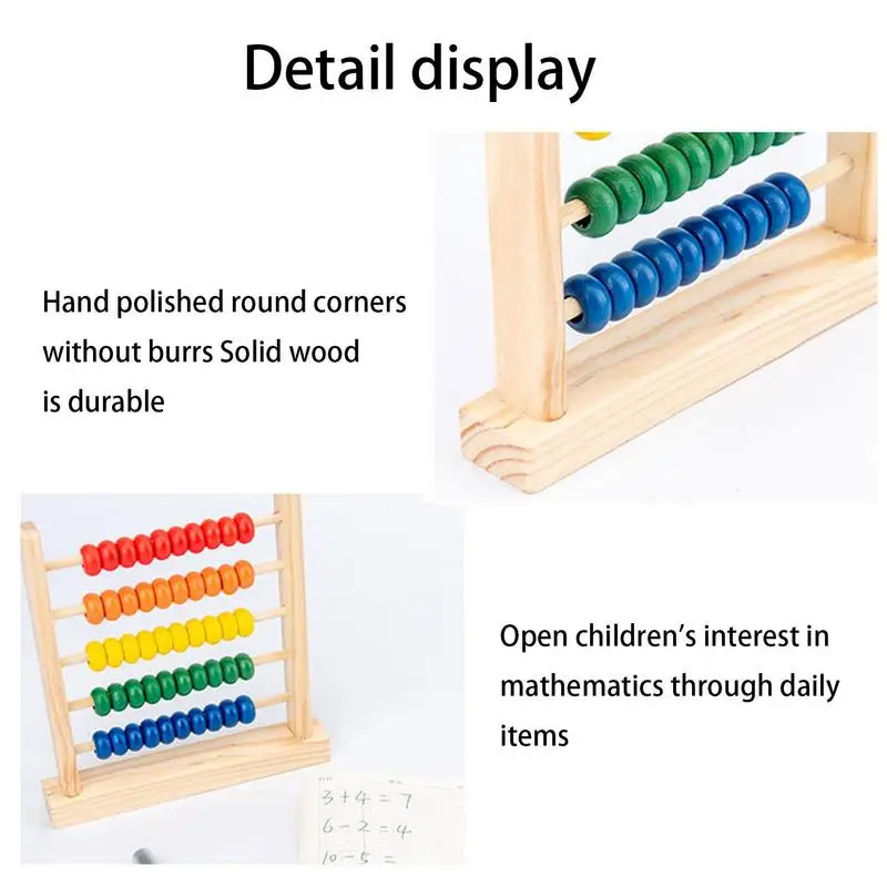 Educational Abacus For Kids Math Wooden Counting Frame Learning Tool Teach Counting Addition And Subtraction Math Toys For Boys