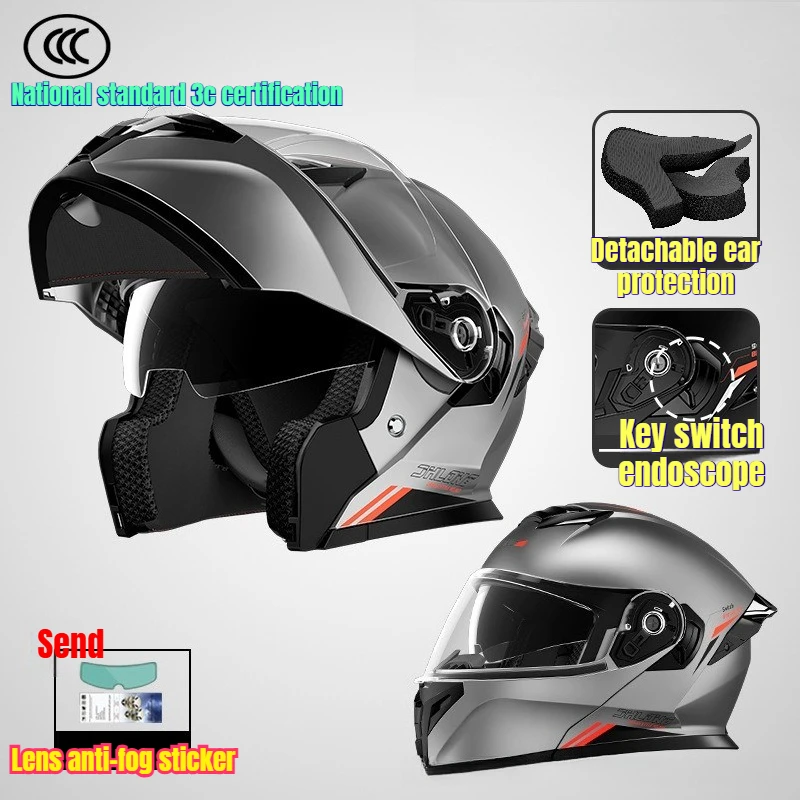 

Unisex Motorcycle Face-off Helmet Four-season Locomotive Bluetooth Full Helmet Motorcycle Riding Equipment Cascocascospara Moto