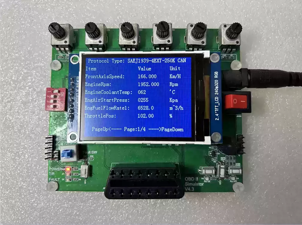 English Version Vehicle OBD Simulator ECU J1939 Simulator ELM327 Testing and Development