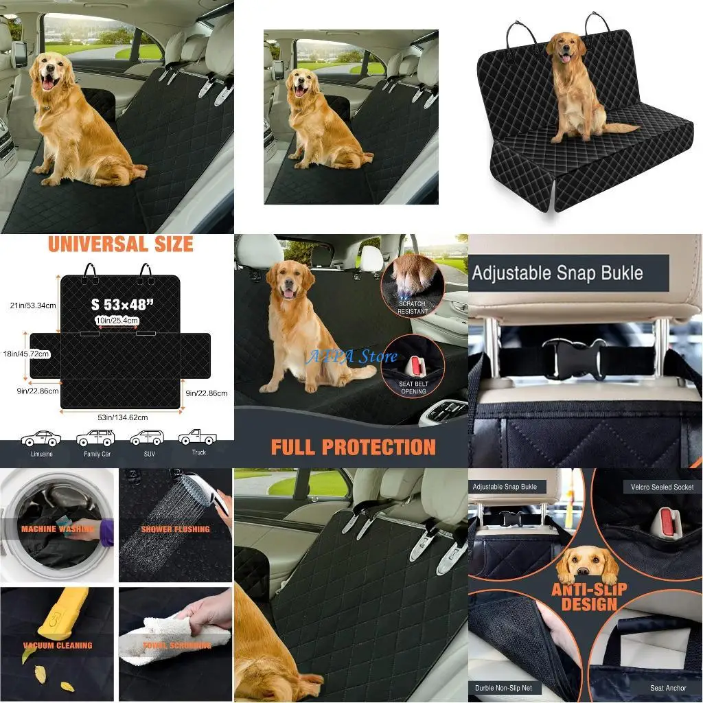 

U13C Scratch Proof Pet for Seat Cover for SUVs Trucks Standard Size 54''x49'' for Backseat Waterproof Dog for Seat Cover