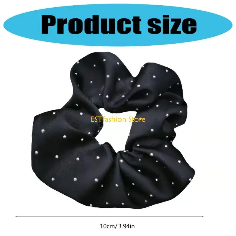 Y5GC 3PCS Stylish Scrunchies Decorated With Sparkling Rhinestones Gentle Hair Ties For Daily Styling And Special Occasion