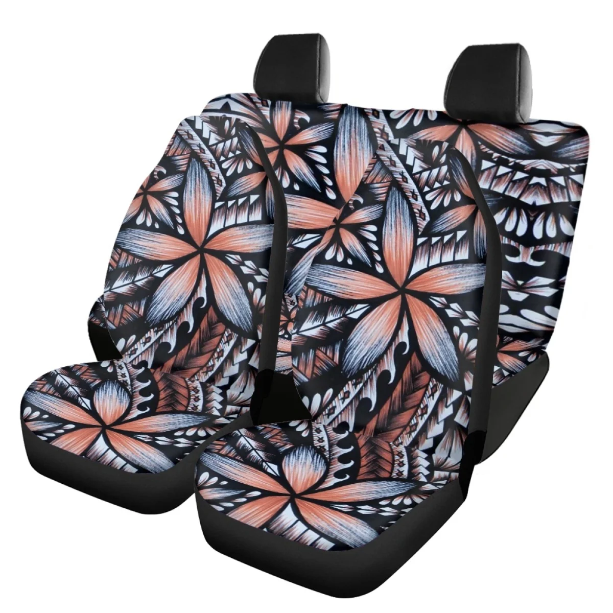 Ethnic Style Polynesian Plumeria Car Seat Covers Protector All-Inclusive Breathable Cushion Season Interior Styling Accessories