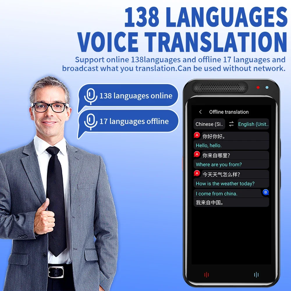 Best Quality Smart Voice Translator Chat GPT Language Translator Offline Instant Pocket Translator VORMOR Z6 For Travel Business