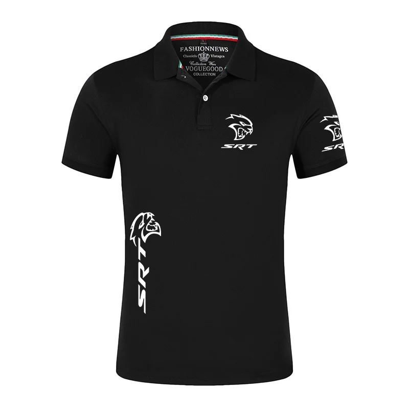 SRT Hellcat 2022 Men's New Summer Hot Breathable Print Solid Color Polo Shirts Printing Short Sleeves Comfortable Tops Clothing