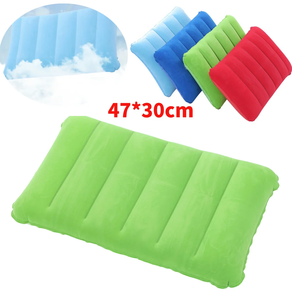 Almohada de aire inflable de 47x30cm, cómoda y plegable, cojín para acampar, almohada de TPU ergonómica para el cuello y los almohadas de soporte Lumbar