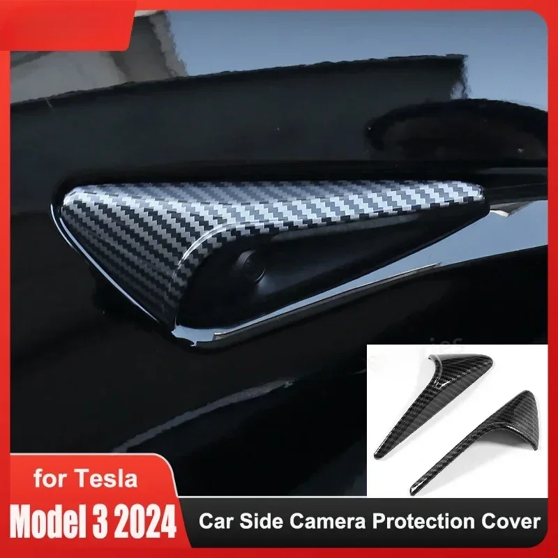 

For Tesla Model 3+ Highland Side Camera Protection Cover Wing Fender Sticker Turn Signal Trim Cover New Model3 2024 Accessories