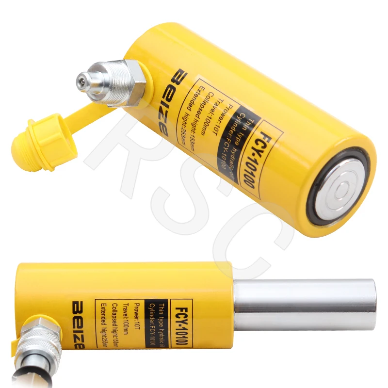 10 Ton Hydraulic Ram Jack, FCY-10100 Long Type Cylinder with 100mm Piston Stroke for Lifting & Industrial Use