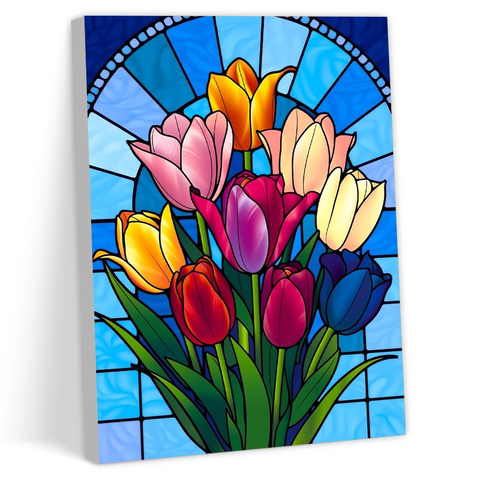 CHENISTORY Canvas Painting By Numbers Simple Drawing By Numbers Flowers Paintings Wall Decor Paintings To Paint Picture Drawing