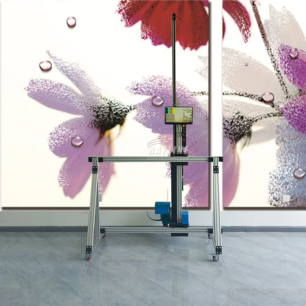 Latest AI 4K Wall Floor Printer 9600dpi 32/64 ㎡/h with UPS Battery UV-LED Instant Cure Print CE Direct to Mural Stair Printing