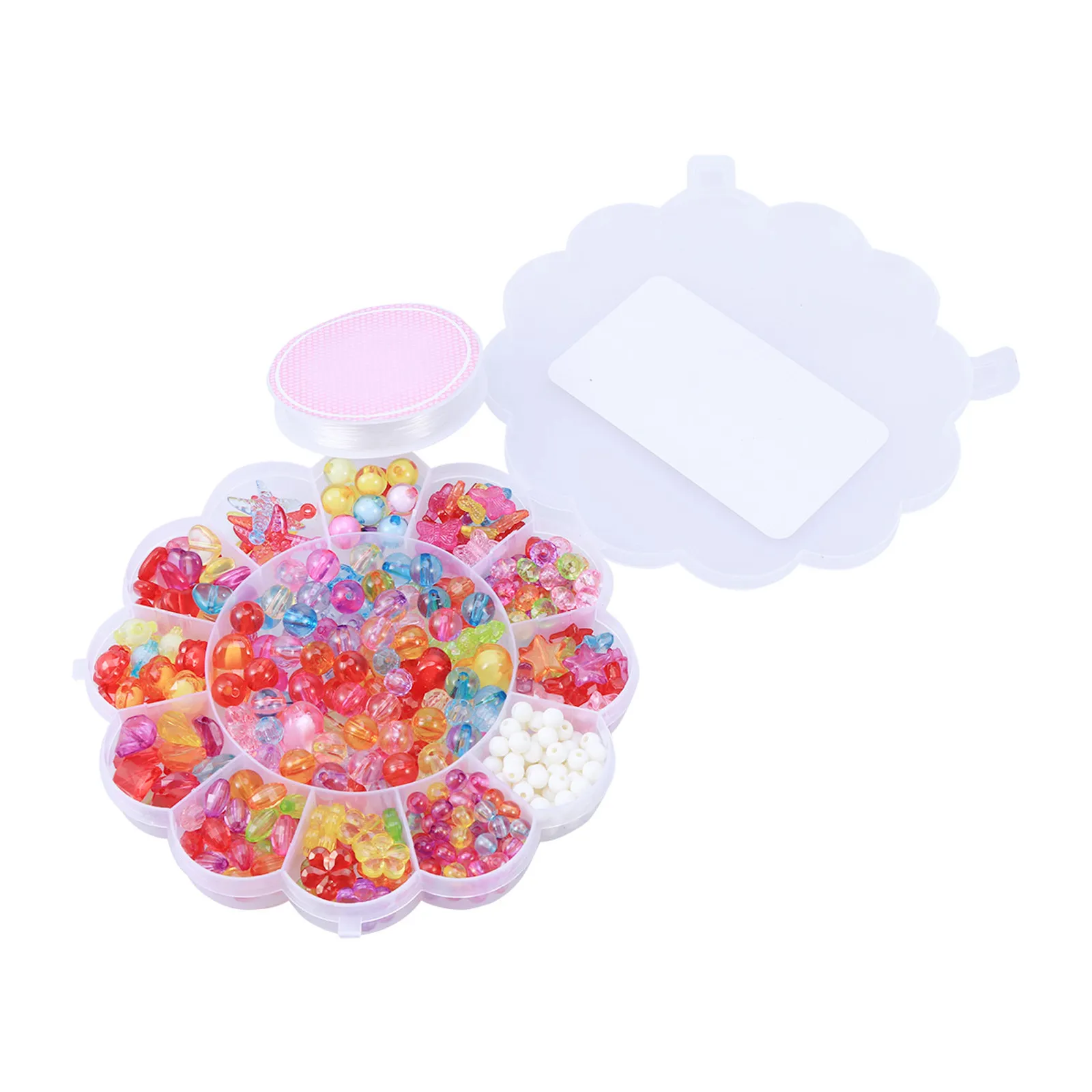 1Set Assorted Colored Beads Jewelry Making Kit DIY Craft Educational Kit Improve Kids Hand Eye Coordination Creativity
