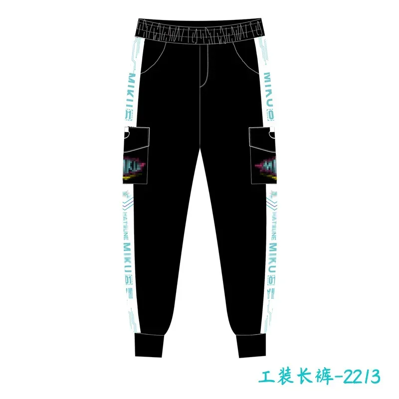 CyNew رائجة البيع بانت أنيمي Mikuu الرجال النساء القطن سراويل تقليدية الكرتون السراويل السوداء الرجال البضائع السراويل Sweatpant موضة للجنسين