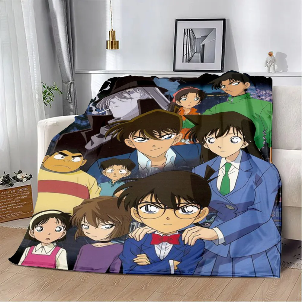 Hot Anime Printed Blanket Picnic Blankets Detective Conans Warm Blanket Soft and Comfortable Blanket Home Travel Birthday Gift