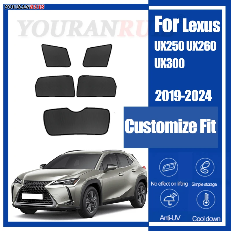 

Для Lexus UX250 UX260 UX300 2019-2024 Магнитная индивидуальная солнцезащитная козырек для окон автомобиля, защита от ультрафиолета, детская сетка для штор автомобиля