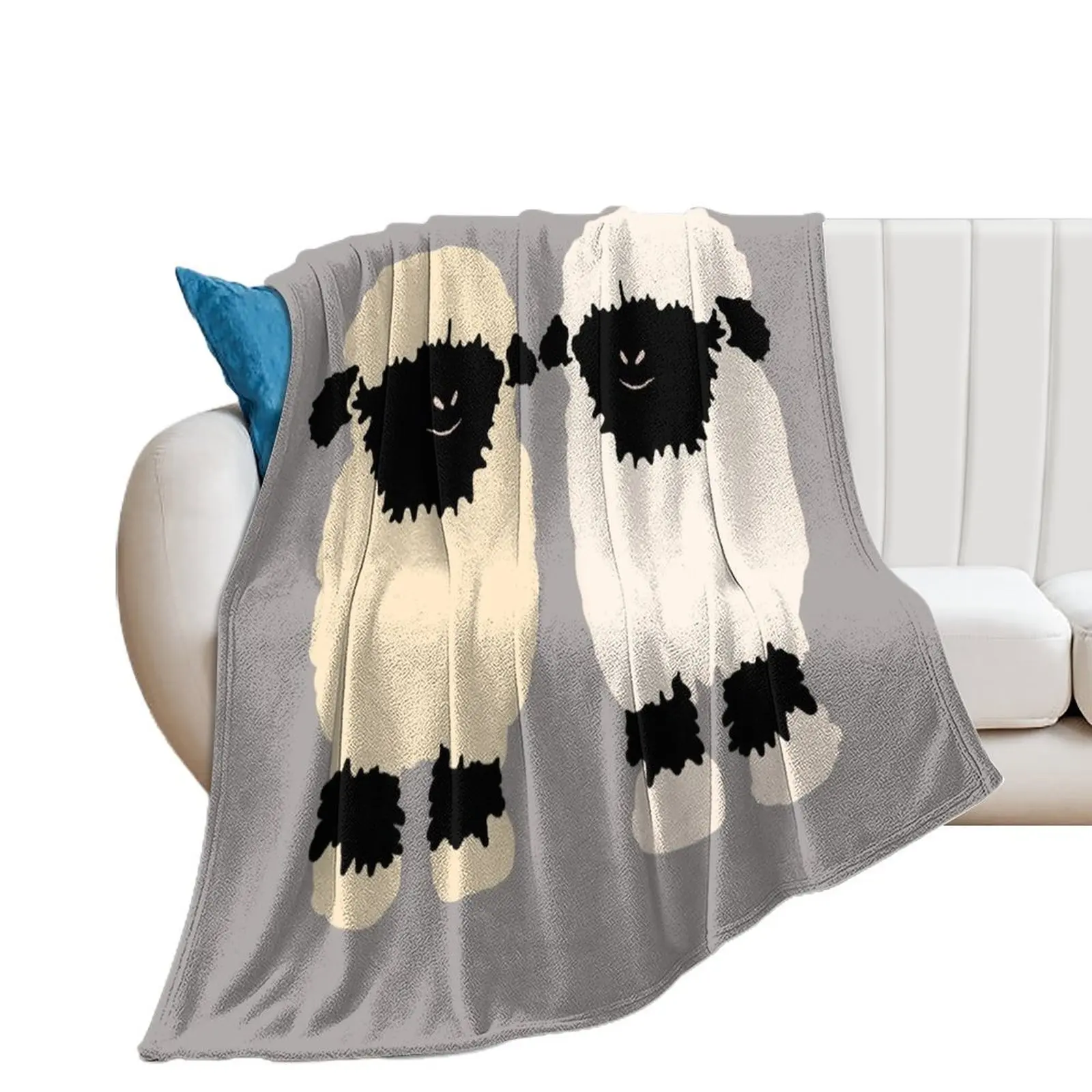 Valais black nose sheep friends Throw Blanket Stuffeds Retros Blankets