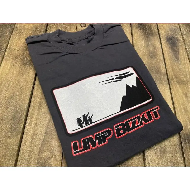 

Винтажная темно-серая футболка Limp Bizkit UFO 1999 года всех размеров