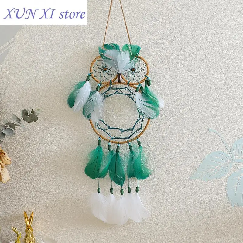 

New Home owl shaped pendants, ornaments, handmade feather dream catcher pendants