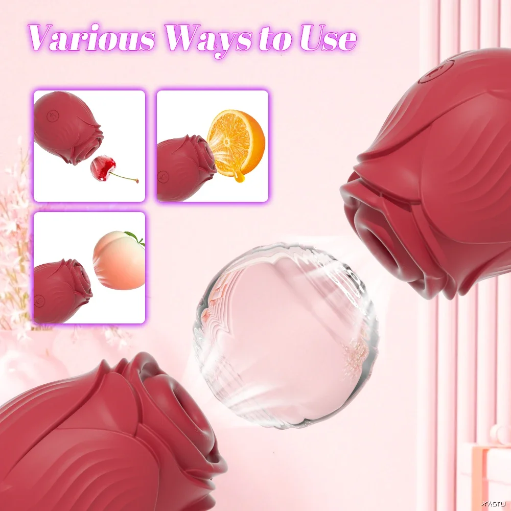 Powerful Sucking-Rose Vibrator Toy for Women Female Vacuum Stimulator Oral Nipple Clit Sucker Female Sex Toys Goods for Adults