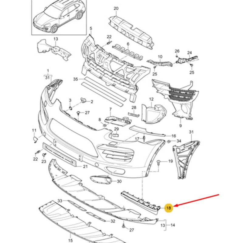 A11F-Car Spoiler Left & Right Satin Black For PORSCHE Cayenne 92A 2011-2017 95850588811 95850588701