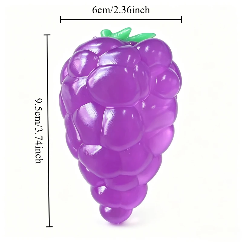 Kokosnussöl-Trauben-Quetsch-Spielzeug, weich, formbar, Frucht-Stressabbau, sensorisches Fidget-Spielzeug für die Fingerspitzen, beruhigend bei Angstzuständen, Geschenk für die Feiertage – Detail 1