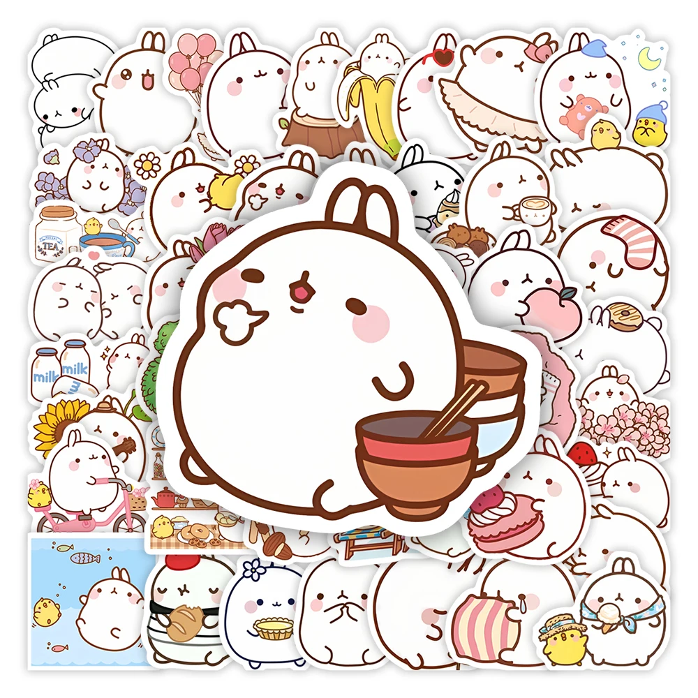Kawaii Bunny Cute Rabbit Stickers Animal DIY Kids Toys Gift Waterproof Decal for Scrapbook Diary Laptop Phone Luggage Decorative