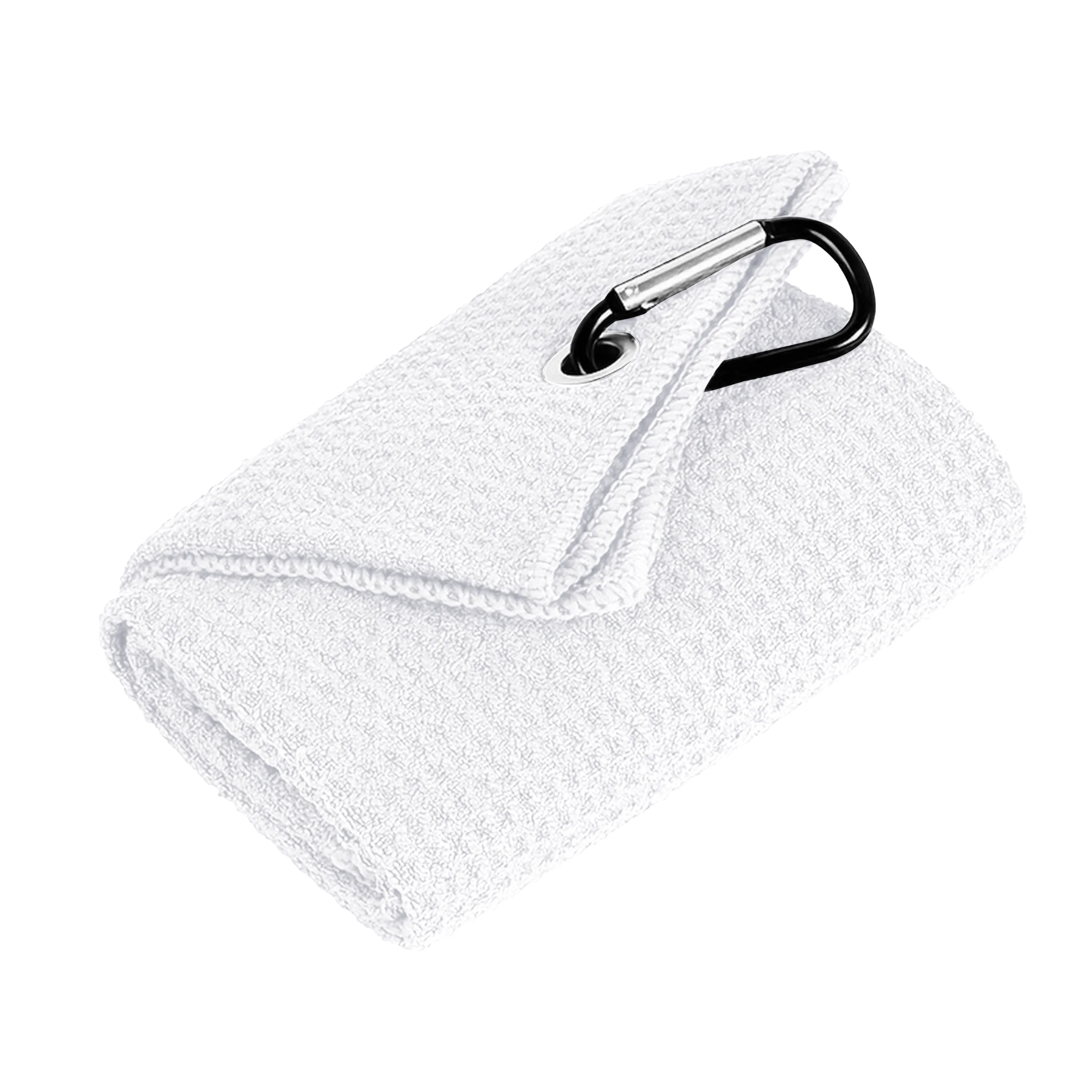 1 Stück Golfhandtuch für Taschen mit Clip und Mikrofaser-Waffelmuster, Schwarz (30 x 50 cm/11,8 x 19,6 Zoll), super saugfähig – Detail 7