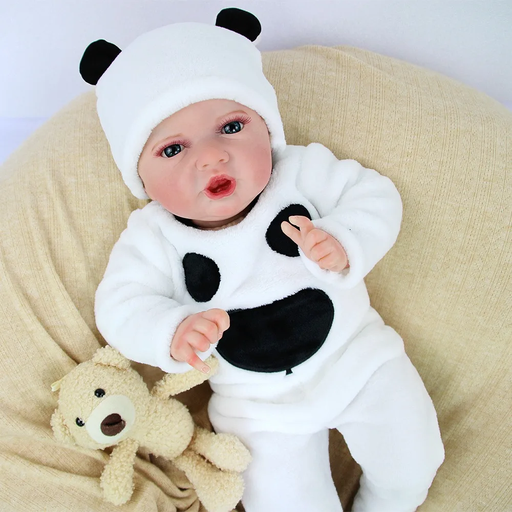 22 pouces doux Reborn poupée pure veines peintes à la main Visible vente chaude vinyle bébé poupée fait à la main greffe de cheveux W-022XM