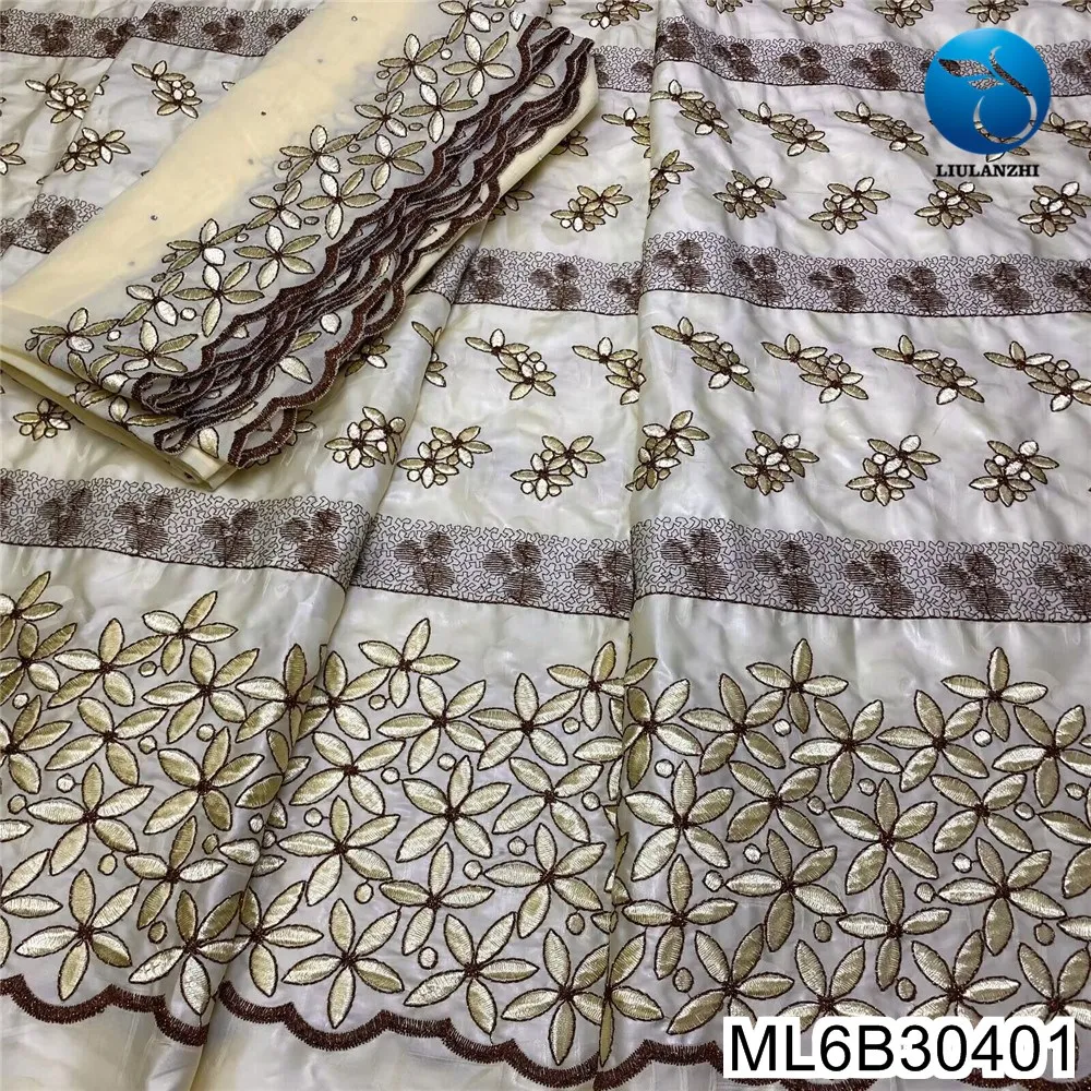 

2024，High-grad Bazin Riche Brocade Lace Fabric, African Embroidered Bright Color Cloth, Women Evening Dress ，ML6B304