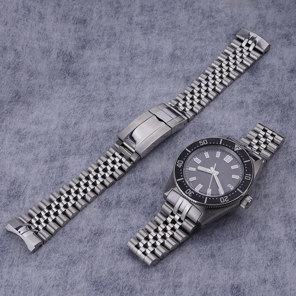 

Carlywet 20mm Strap For Seiko Prospex Sea SPB143/5/7 SBDC101 Solid CurvedEnd Stainless Steel Silver Jubilee WatchBand Bracelets