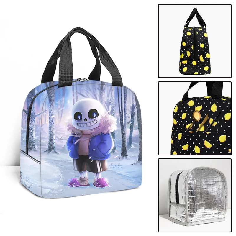 Trendy Popular Game Undertale Student Work Lunchbox Thermal insulation Food Lunch Bag 3D Printed Portable Handbags Ice Bags