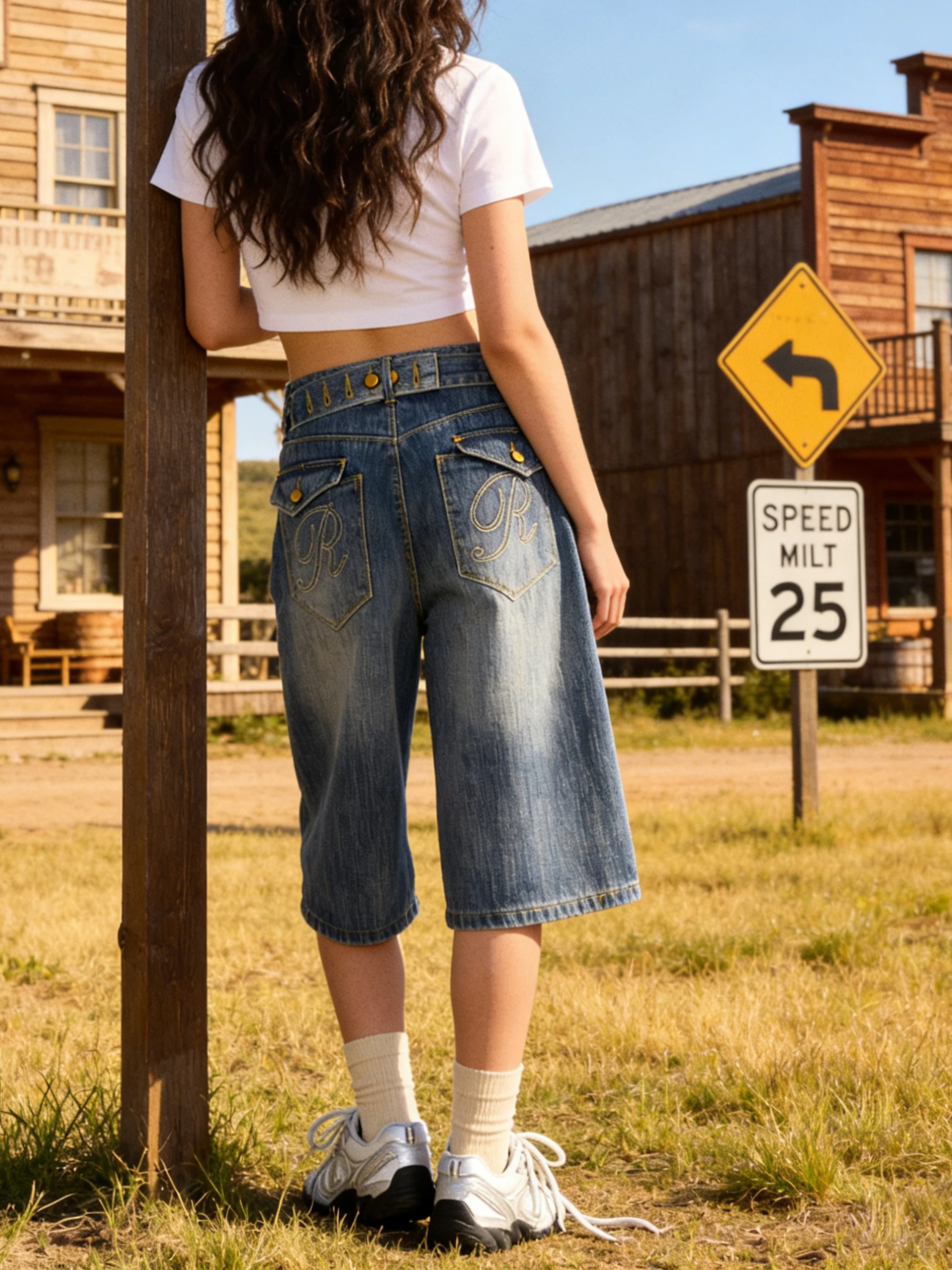 

Sweet Cool American Retro Denim Jeans Women Summer Loose Wide Leg Pants Natural Waist Cotton Button Closure Letter Pattern