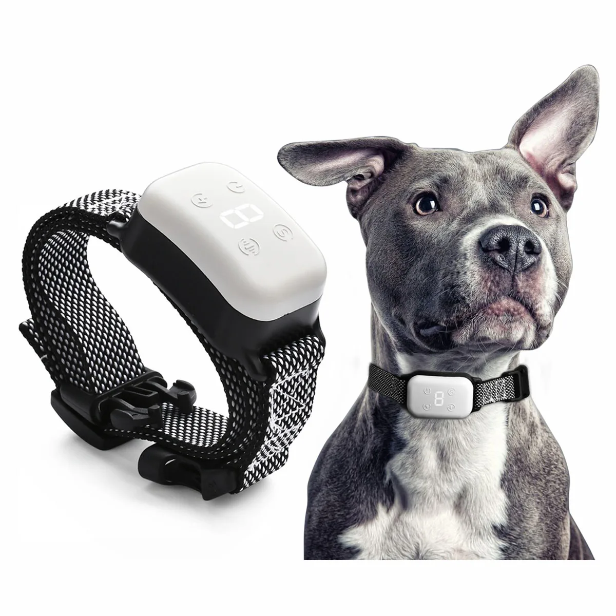 

Dog Bark Collar for Large Medium Small Dogs, Rechargeable Bark E-Collar, Anti Barking Training Collar with 4 Training Modes