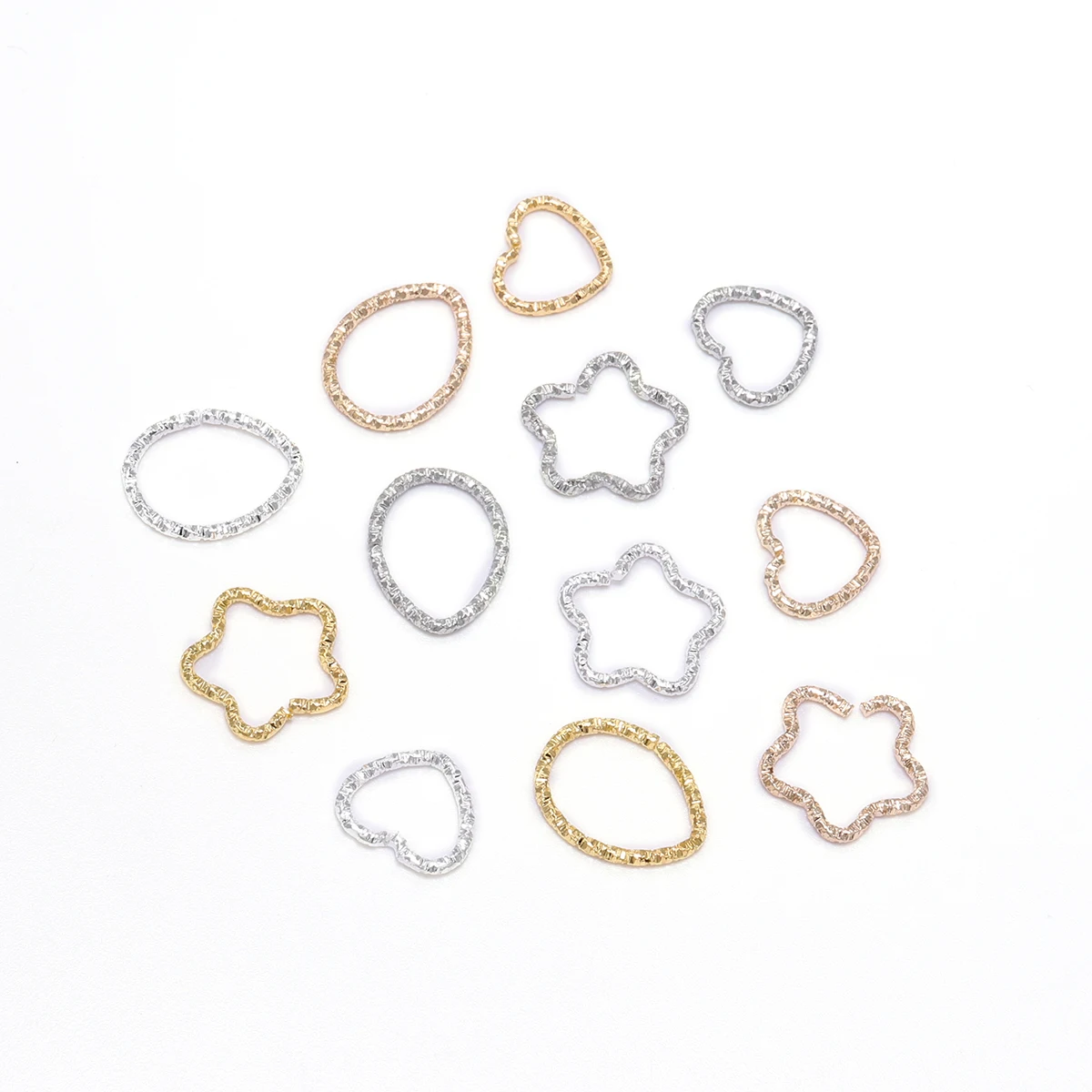 50 stücke 16,5mm Gold Stern Bieger inge verdrehte geteilte Ringe Anschlüsse DIY Handwerk Charms Spacer Perlen für Schmuck finden machen