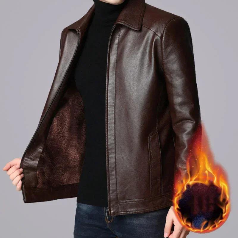 Herren Lederjacke Marke Slim Fit Motorrad Lederjacken Männer Männer Mantel Männer lässig Biker Reiß verschluss Jacken männlich neu