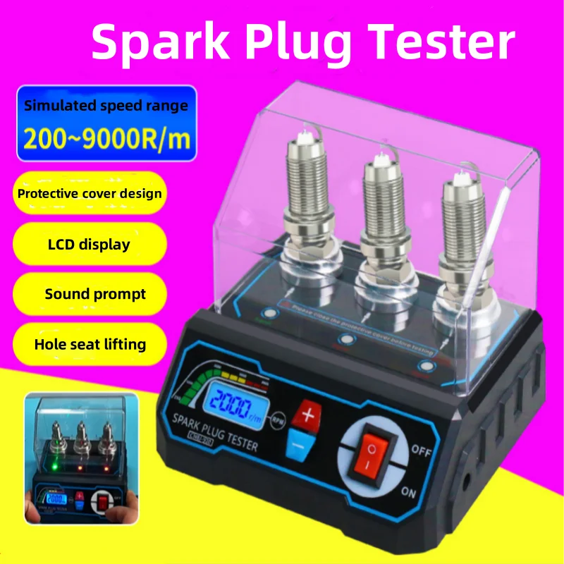 2026 SPT360 Car Spark Plug Tester Ignition Testers Automotive Diagnostic Tool Three-Hole Spark Plug Flashover Analyzer 220V/110V
