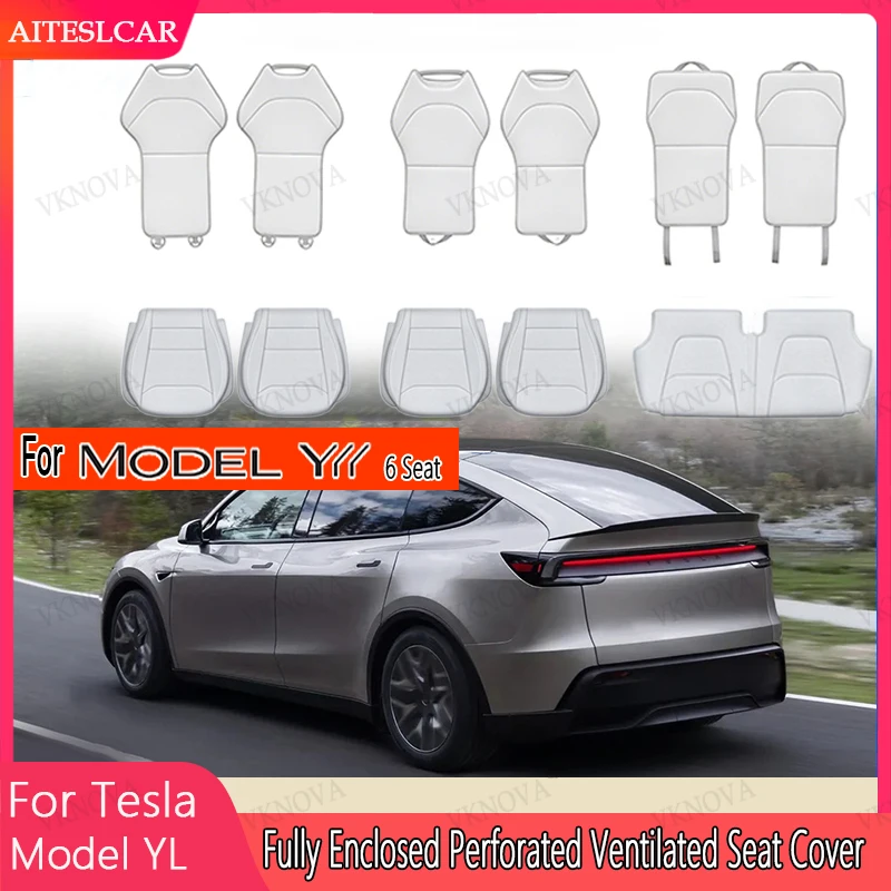 For New Tesla Model Y L Launch 2026 Ventilation Leather Seat Cover Cushion Breathability Comfortable Seat Interior Accessories