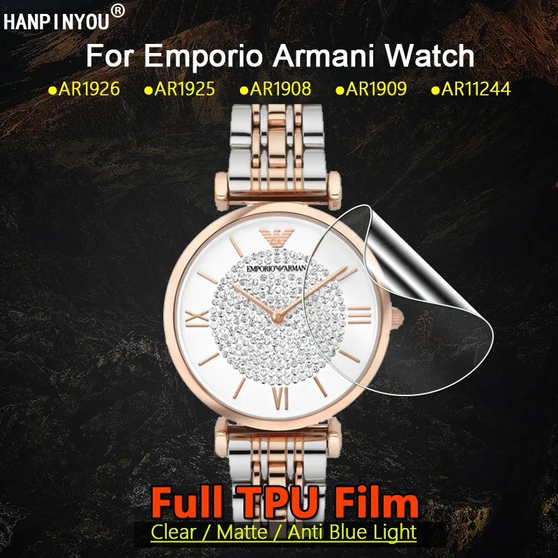 For Emporio Armani Watch AR1926 AR1925 AR1908 AR1909 11244 Clear / Matte / Blue Light Soft TPU Film Screen Protector -Not Glass