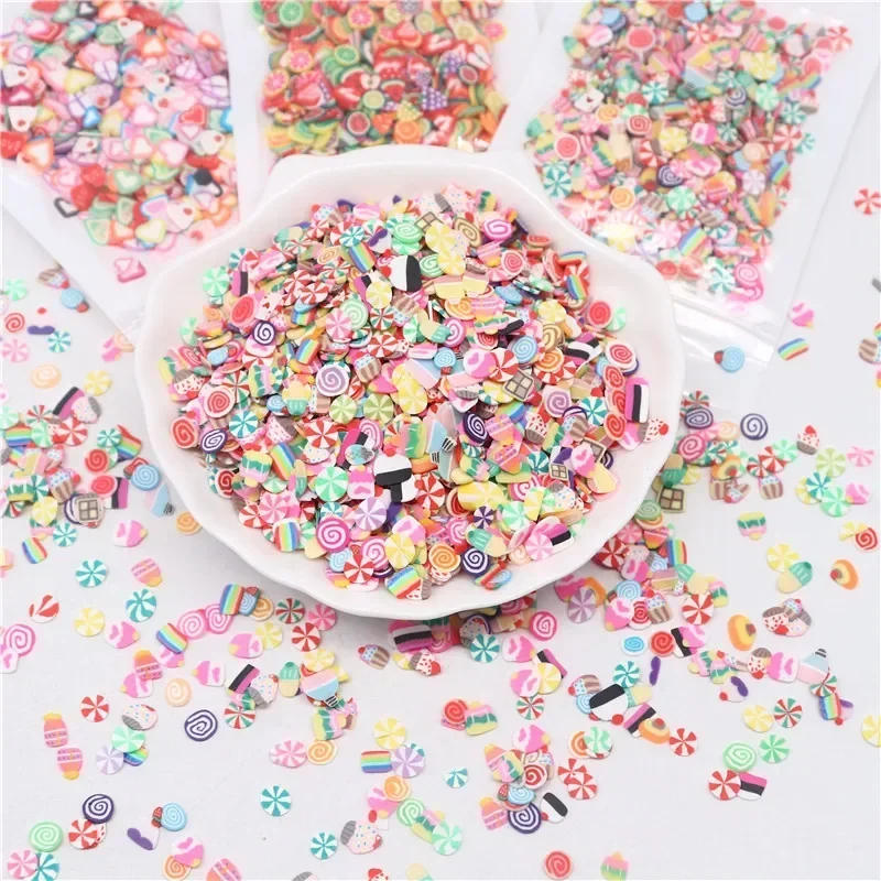 4-6mm Fruit Animal Flower Polymer Clay Boxi Slime Kit Additives DIY Kit Cute Sprinkles Slice Topping For Fluffy Cloud Slime Toy