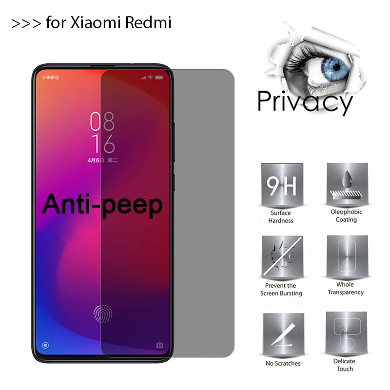 Protective Glass For Mi Mix 2 2S 3 5G Max 3 Note 3 Screen Protector For Xiaomi Mi A3 Lite CC9 CC9E 9H Glare Peeping Anti Spy