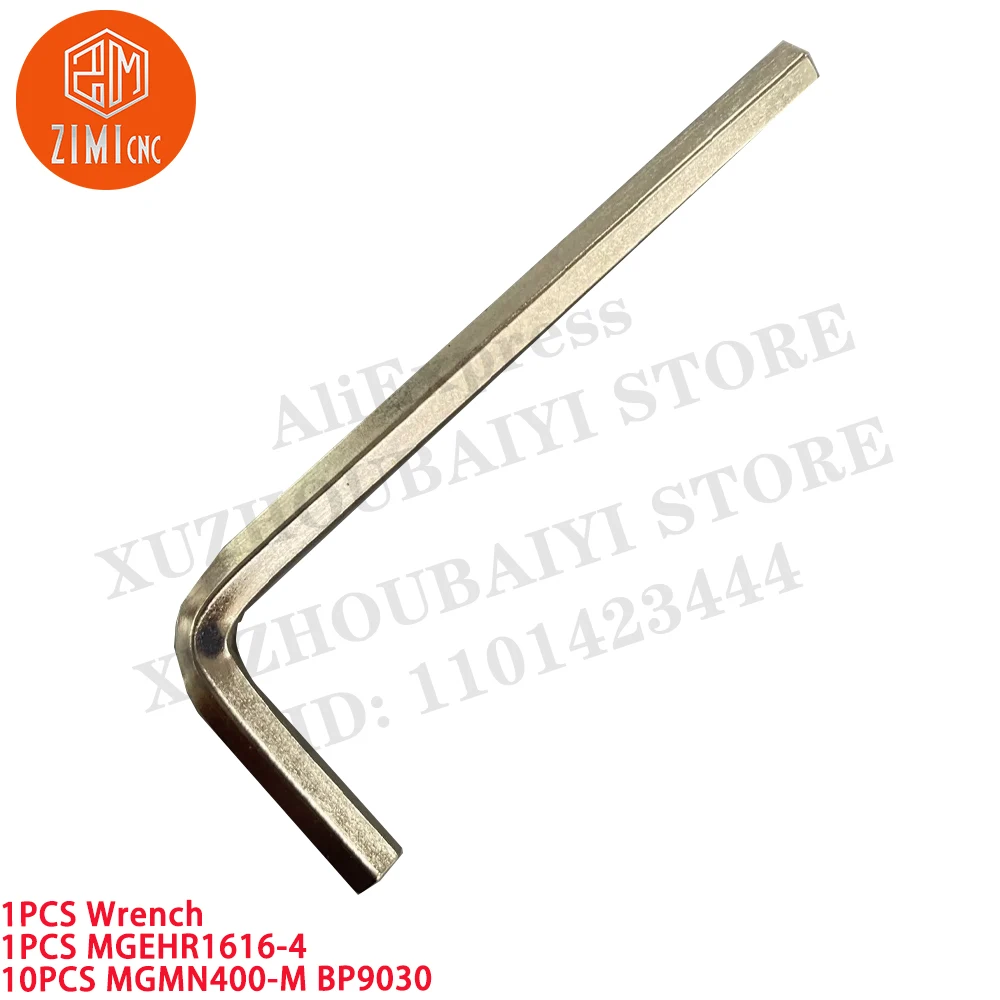 1 ชิ้น MGEHR1616-4 ร่องร่องภายนอก ที่จับเครื่องมือกลึง  +10 ชิ้น MGMN400-M  เครื่องกลึงโลหะเชิงกล CNC  เครื่องมือตัด  เม็ดมีดคาร์ไบด์
