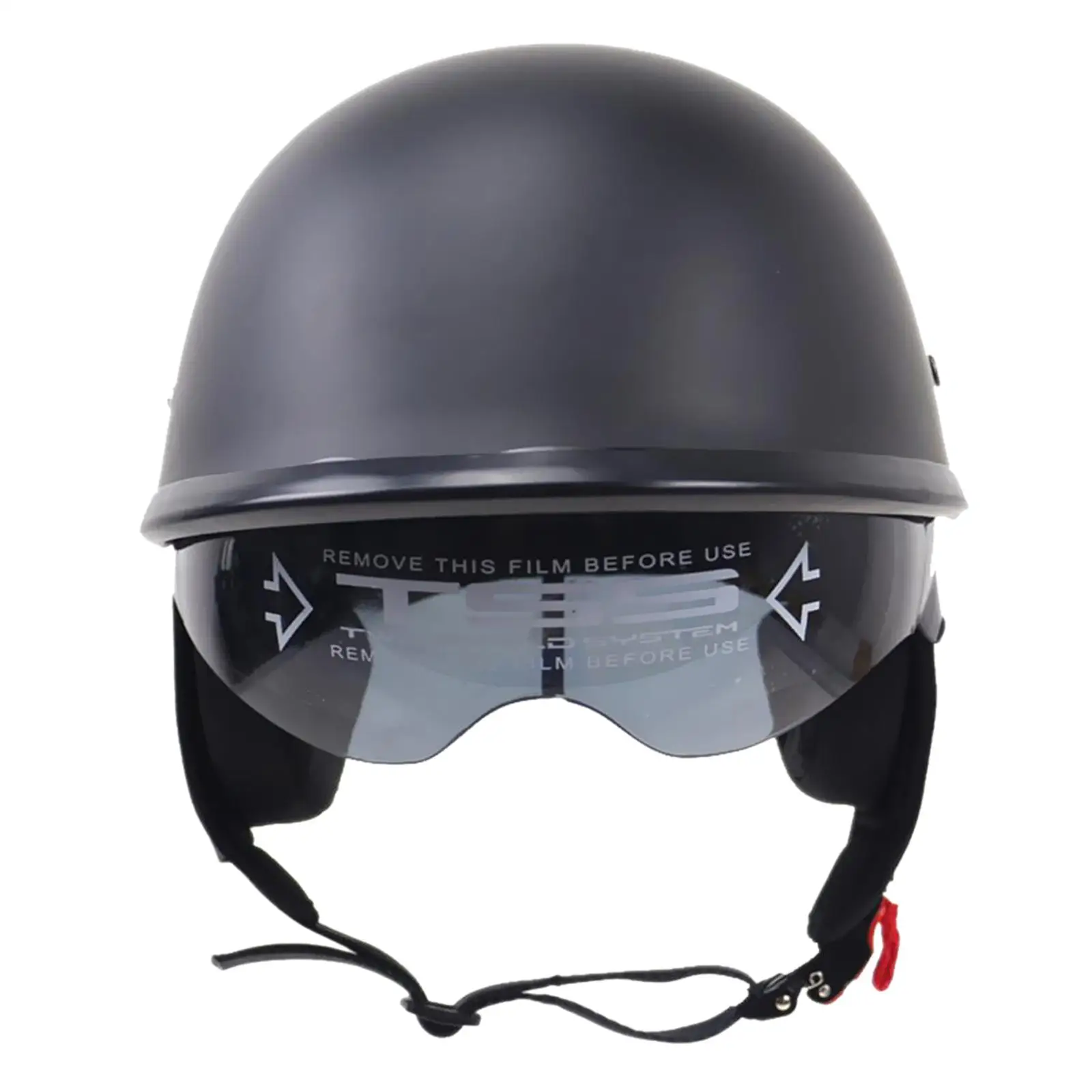 

Matte Black Motorcycle Open Face Half Helmet Anti Drop Sun Visor