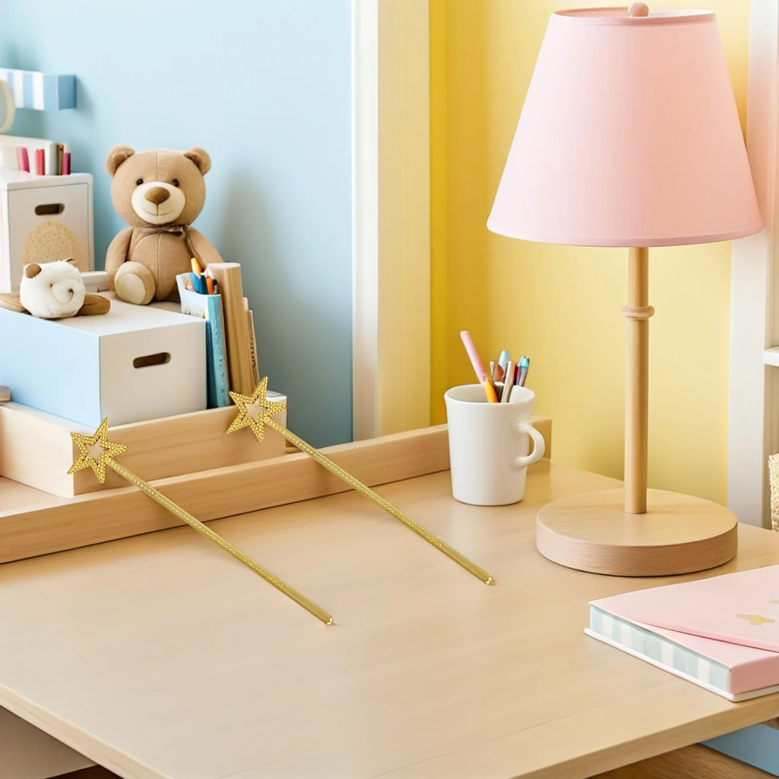 

12Pcs Star Wands Sparkle Glitter Fairy Princess Angel Dress Up Props for Kids Costume Party Birthday Halloween Cosplay