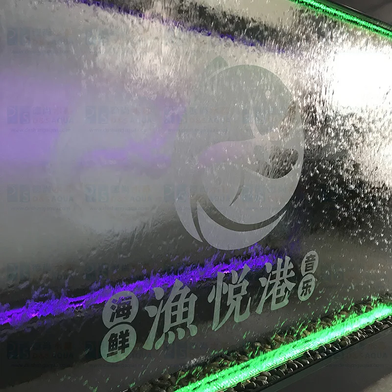 مخصص. تصميم معاصر داخلي شلال أرضية نافورة قائمة مطعم ومقهى ميزات الحائط الزجاجي #6