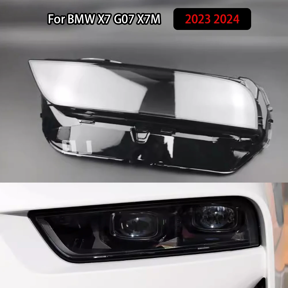 

For BMW X7 G07 X7M 2023 2024 Headlamp Cover Transparent Headlight Shell Lens Plexiglass Replace Original Lampshade