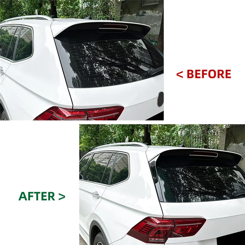 Stabil-Für VW Tiguan MK2 R-Line 2017-2023 Helle Schwarz Auto Heckscheibe Spoiler Seite Flügel Abdeckung Trim auto Zubehör