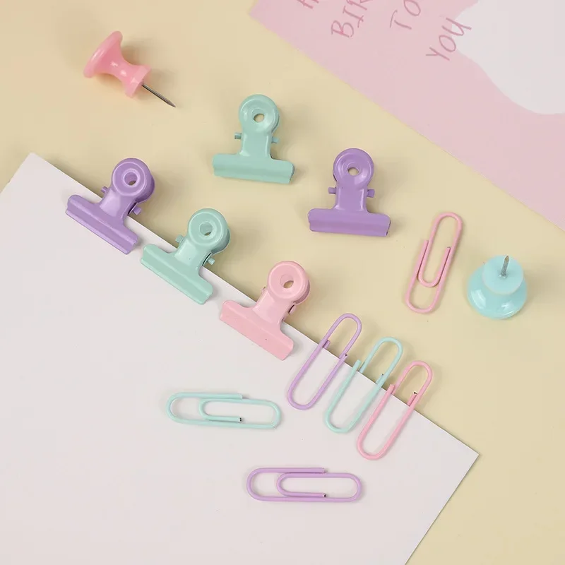 Imagem -06 - Cute Paper Clips Conjunto For Kids Paper Clamps Binding Supplies File Binder Notes Letter Office School Papelaria Binding Supplies New