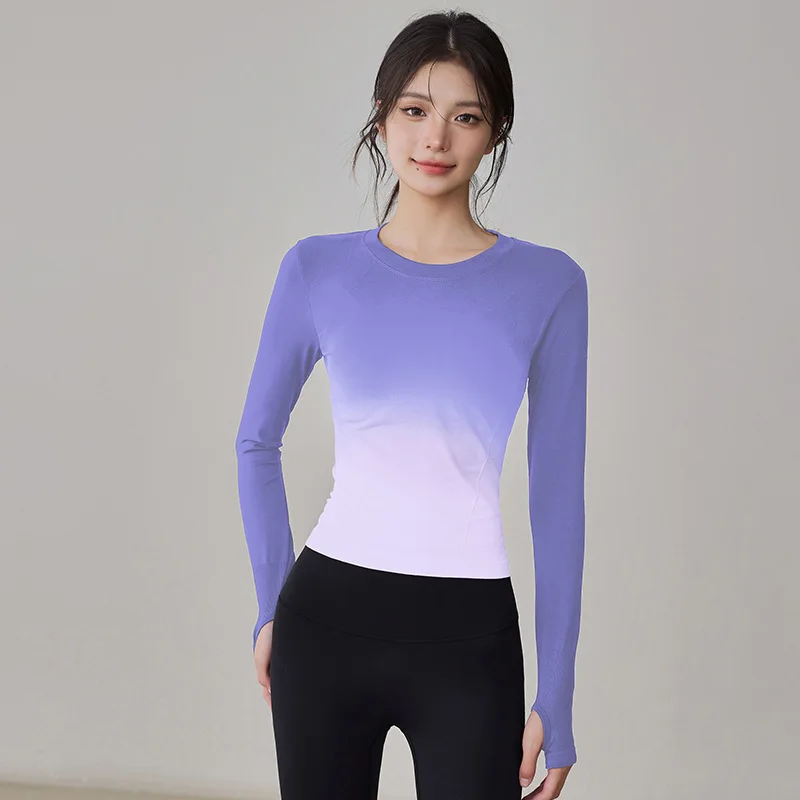 Cloud Rise Women Long Sleeve Yoga Shirt for Autumn Winter Home Blouse Sexy Sports Gym Top Running T-Shirts Fitness Sportswear