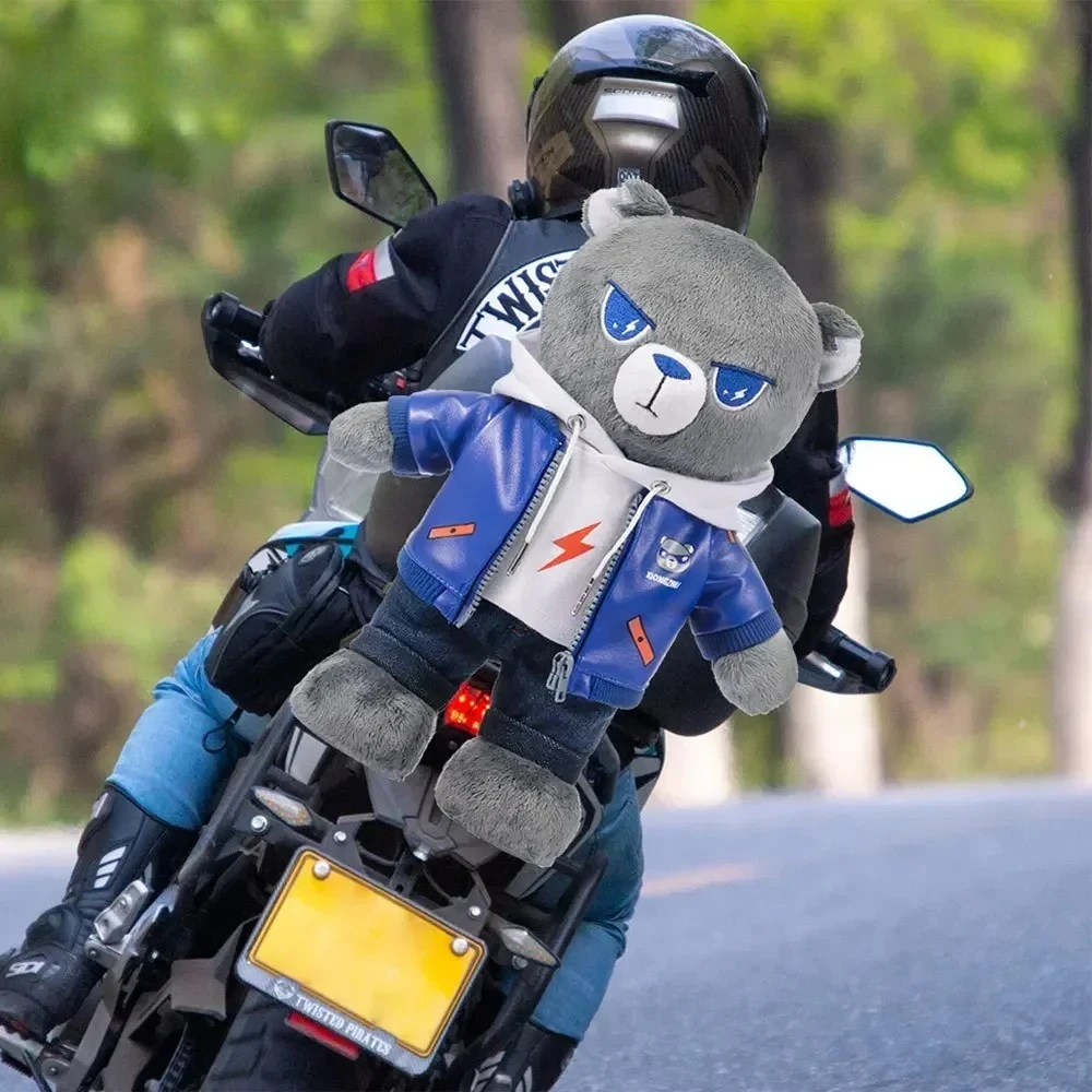 

Plush Bear Doll Motorcycle Body Decoration Toy Fixed on Trunks/Bags High-end Gift Beautify Moto Modification Accessories